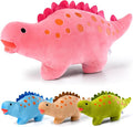 BB FUN HOUSE Dinosaur Pillow Plush, Stuffed Animal Birthday Gift Dino Decorative Throw Pillow for Kids Teens Adult Room Decor Soft Plushie Toy, Pink