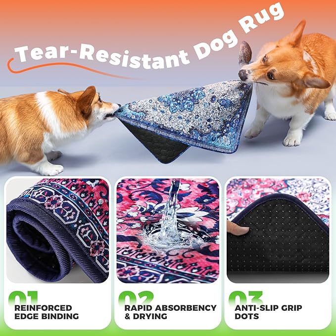 Hompet 2 Pack Waterproof & Absorbent Dog Car Seat Cover Mat, Fits Most Dog Car Hammocks, Washable Reusable Backseat Protector Pad, Quick Dry Leak-Proof Non-Slip Pet Travel Mat for Cars, 24.8"x54"