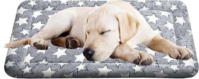 WITTOP Washable Dog Bed Plush Orthopedic Outdoor Crate Mat with Non-Slip Bottom,Luxe Soft Kennel Pad for Pets, Cozy Cage Cushion & Pet Sleeping Mattress Large Sized,Medium,Small Dogs,30 x 20 inch,Gray