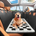 Backseat Pet Bed Mat,Dog Bed for Car,Dog Seat Cover for Car Back Seat, Non-Slip Travel Pet Mat, Fit for Backseat Extenders and Seat Covers (Black&White)