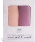 Sweet Acorn Muslin Swaddle Blanket – Soft Cotton Muslin Baby Blanket for Newborns, Infants, and Toddlers, All-Season Comfort Baby Essential - Pink, Purple