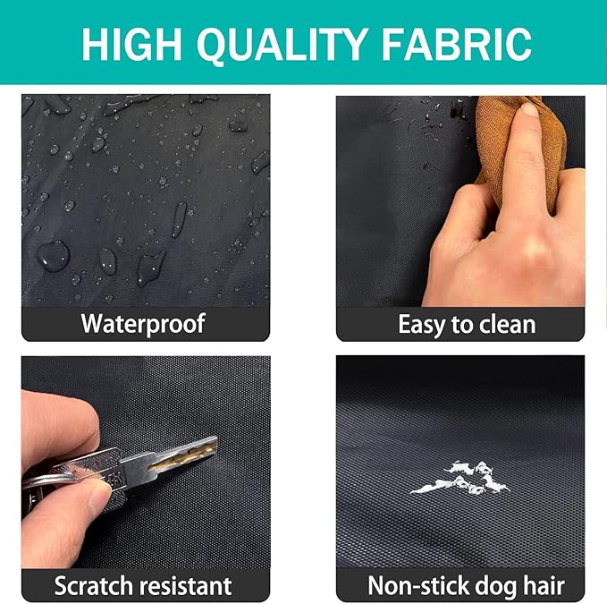Dalema Dog Bed Cover,Waterproof Tough Plastic DIY Pet Bed Cover,Non Stick Hair Easy to Clean Rectangular Fillable Dog Bed Covers with Zipper(Black,30" L x 20" W x 4" Th,Cover Only)
