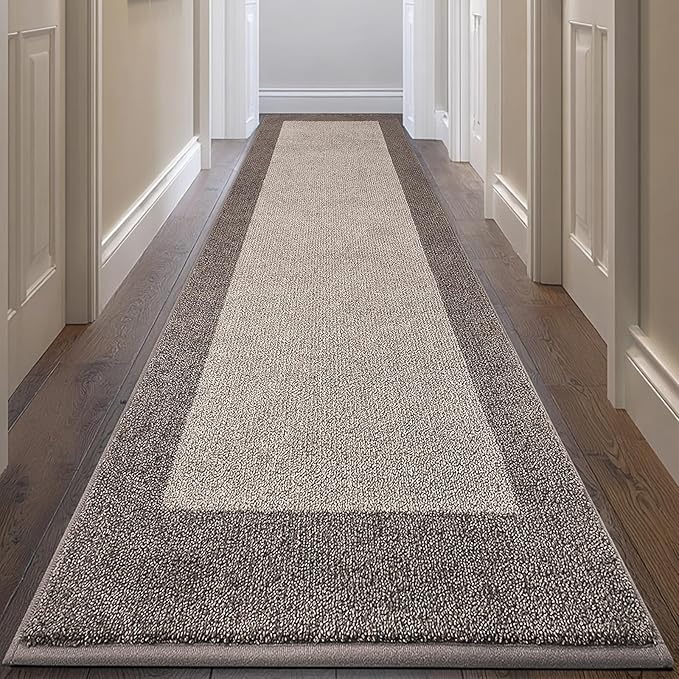 DOMUSTEX Machine Washable Runner Rug 32" x 120", Non Slip Kitchen Mat for Floor, Absorbent Entryway Rug for Kitchen, Bedroom, Living Room, Hallway, Door (Roll Packing)