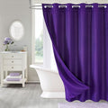 MitoVilla No Hooks Required Purple Waffle Shower Curtain Liner Set, Modern Heavyweight Fabric Shower Curtain Set with Snap-in Liner for Hotel Grade Spa-Like Bathroom Decor, Lavender, 72 x 74