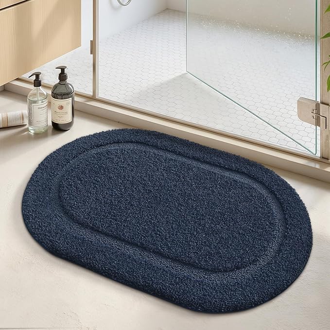 Color&Geometry Blue Bathroom Rugs, Non Slip, Absorbent, Soft, Washable, Thick Bath Mat, 24"x36" Small Bath Rug Bath Mats for Bathroom Floor, Shower, Sink, Vanity