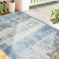 COMSLE Door Mat, Front Door Rug Indoor for Entrance Faux Wool Absorbent Non Slip Modern Throw Rug for Entryway Bedroom Muddy Paws - Pet Friendly, 36x60 Inches,Milk Blue Machine Washable
