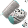 FurrPhunny 2Pcs Shoe Washing Machine Bag, Quick & Easy Cleaning, Laundry Shoe Bag for Washer and Dryer, Cleaning Bag for Sneaker & Most Shoe Types and Sizes (Grey)