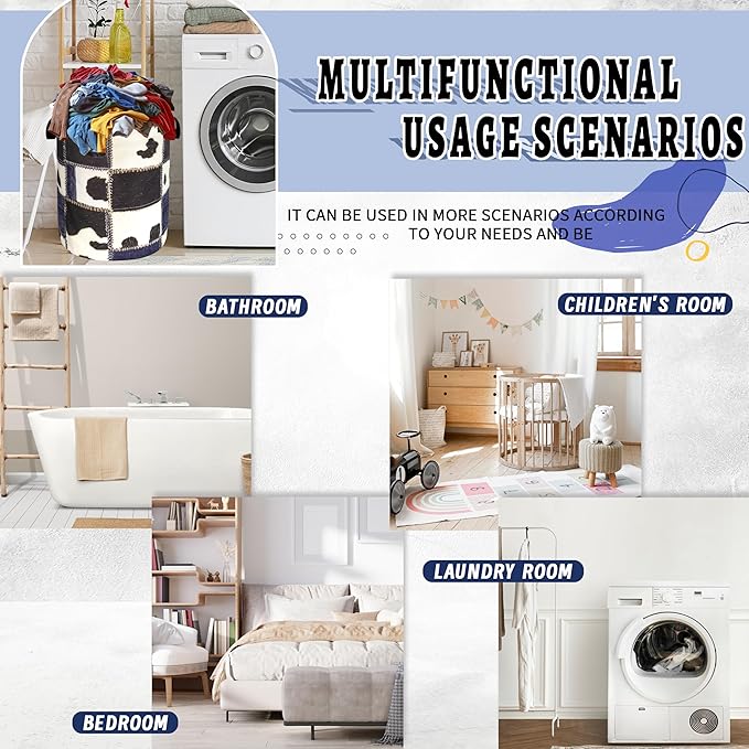 Cows Print With Denim Texture Laundry Hamper Foldable Oxford Cloth Animal Cow Laundry Basket With Handle Portable Clothes Storage Basket Laundry Bag 18.9"x16.5" For Laundry Room/Bedroom/Bathrooms