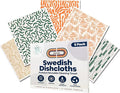 DECEE Swedish Dishcloths for Kitchen | 5 Pack Reusable Paper Towels | Washable | Swedish Dish Towels | Non-Scratch Cellulose Sponge Cloths | No Odor, Biodegradable Cleaning Cloths (Earthy)
