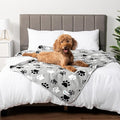 PetAmi Waterproof Dog Blanket - Pee Proof for Extra Large Dogs, Reversible for Puppy & Cat, Soft Dog Crate Cover, Queen 90x90 Paw Gray