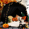 Sumbababy Large Teepee Tent for Kids: with Star Lights - Tent for Toddler Indoor Kids Teepee Tent for Boys & Girls - Toddler Play Tent Inside Canopy Bed for Playroom Gift Toys (All-Black)