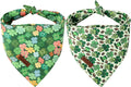 Unique Style Paws Dog St. Pat Bandanas 2Pcs Washable Cotton Triangle Colorful Clover Magic Hat Dog Scarfs for Small Medium Large Dogs and Cats