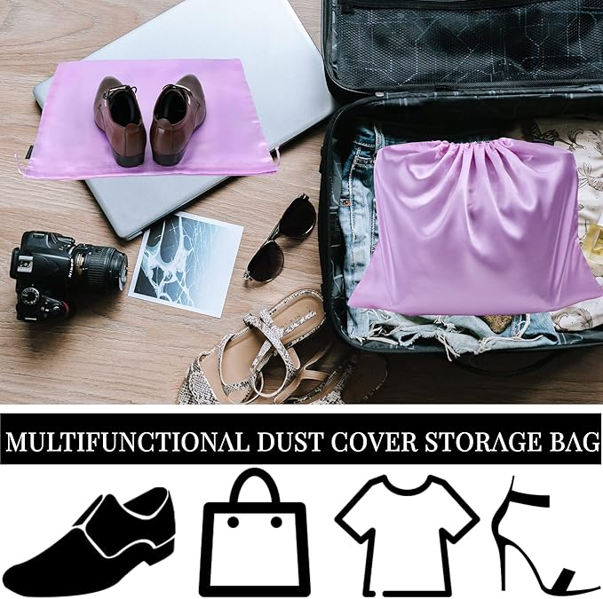 FEICHANGHAO 7 Pack Dust Bags for Handbags Storage Silk Cloth Bag With Drawstring Large Storage Pouch for Handbag Purse Shoes Boots