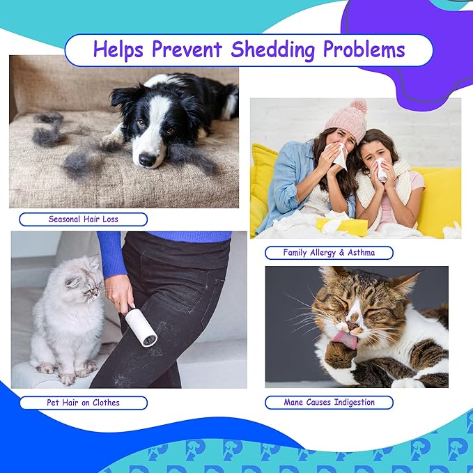 PETSPLICITY Dog Bath Gloves - Silicone Hair Removal Gloves for Dogs, Cats - Pet Grooming Mittens for Shedding, Bathing,Massaging. Flexible, Comfortable Adjustable Strap. for All Hair Types (Purple)