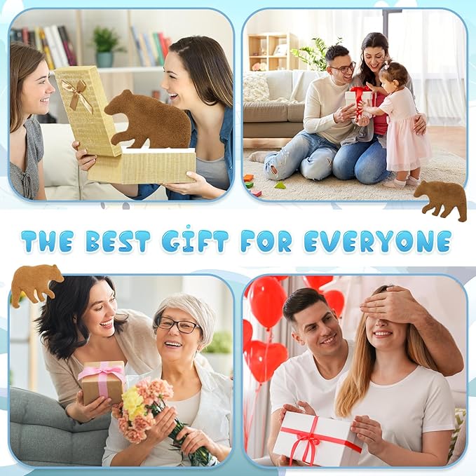 Jenaai 2 Pcs Valentines Gift Pillow Bear Nugget Pillow, 14 Inch Funny Fried Chicken Throw Plush Brown Decorative Polar Bear Stuffed Animal Birthday Gift Idea for Winter Party Room Decoration