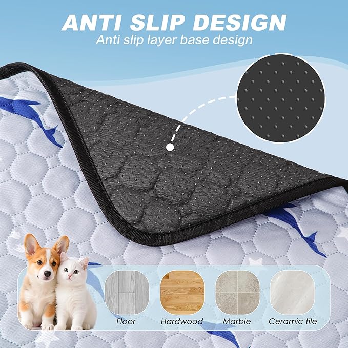 Velvopet Washable Pee Pads for Dogs, 2 Pack Puppy Pads, Super Absorbent & Leakproof with Anti-Slip Bottom for Dog Training, Crates, Car, Pet Pee Pads, and Furniture Protection,18"x24"