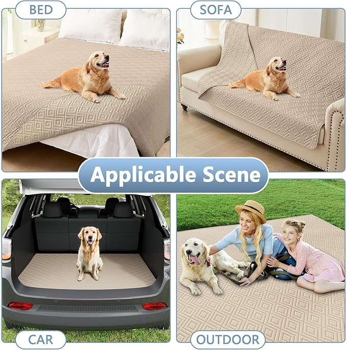hyha Waterproof Dog Blanket, Soft Dog Bed Cover Pet Blankets, Waterproof Sofa Couch Cover for Dogs Washable, Reversible Pet Couch Covers for Sofa Furniture (82x102 Inch, Taupe/Taupe)
