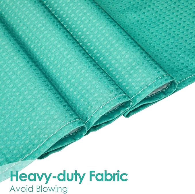 MitoVilla Teal Blue Ombre Waffle Fabric Shower Curtain, Modern Waffle Weave Textured Shower Curtains for Luxury Rustic Bathroom Decor, Vintage Weighted Bathroom Shower Curtain, 72 x 72