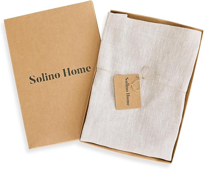 Solino Home 100% Pure Linen Apron for Women & Men - Full Midi Bib Apron Adjustable Neck Strap with Center Pockets for Kitchen
