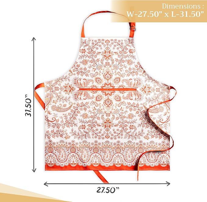 Maison d' Hermine 100% Cotton Apron for women with Pocket Kitchen Chef Apron for Men Cooking Gardening Server Waitress