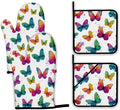 Colorful Butterfly Oven Mitts and Pot Holders,Heat Resistant Oven Mitts Gloves and Pot Holder for Home Kitchen Decorations Cooking Baking BBQ Gifts,Set of 4