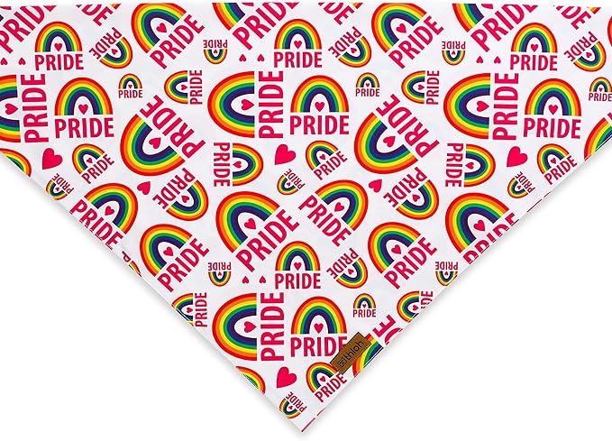 THLOH Pride Dog Bandanas - 2 Pack Reversible LGBT LGBT+ Pet Scarf for Boy and Girl | Premium Durable Fabric | Rainbow Bandana for Small Medium Large and Extra Large Dogs (Pride, Large)
