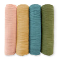 SwaddleDesigns Cotton Muslin Swaddle Blankets for Baby Boy & Baby Girl, Set of 4, Neutral Receiving Blankets for Newborn, Baby Registry & Gift, 46x46 inches, Fiesta
