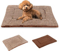 BVAGSS Dog Bed Mat,Reversible Crate Pad, Memory Foam Beds, Soft Warm Pet Cushion for Small Medium Dogs, Washable Pet Sleeping Mattress Kennel Bed Pad XH079 (24''x18''x1.6'',Brown)