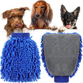 Teenyyou 2 Pcs Dog Towel Mitt Dry Bath Gloves Chenille Microfiber Paws Clean Pet Hair Washing Gloves Dog Grooming Mitts Bath Supplies for Cats Rabbits Horses Suitable for Long/Short/Poodle Fur(Blue)