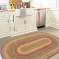 Homespice Azalea Multicolor Jute Rug 27x45 - Country Style Oval Braided Rugs for Kitchen and Bathroom, Reversible, No Shed Jute for Easy Maintenance