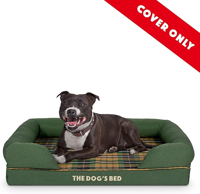 The Dog's Bed Replacement Outer Cover ONLY The Dog's Bed Orthopedic with Sides, Washable Fabric, Medium (Green Tartan) Veterinary Approved