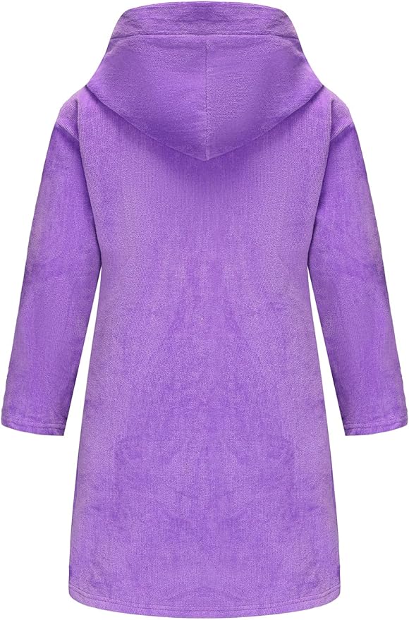Fraprasty Boys Girls Hooded Robe Soft Touch Robe Kids Terry Cloth Cotton Spa Bathrobe Sleepwear 2-14 Years