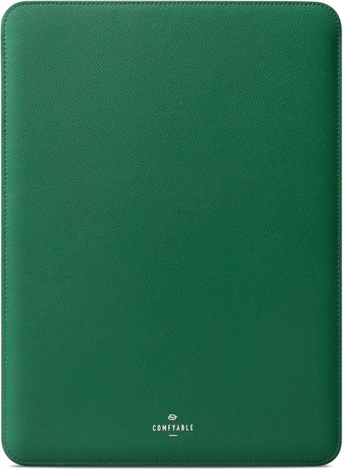 Comfyable Laptop Sleeve 14 Inch Precisely Compatible with MacBook Pro M5 M4 M3 M2 Pro/Max 2025, Genuine Leather Cover Case, Leafy Green