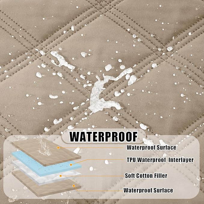 Smiry Waterproof Dog Bed Cover Blanket 30x70, Soft Reversible Pet Blanket, Washable Leakproof Cats Dogs Couch Cover for Sofa, Couch, Furniture, Lattice, Taupe/Taupe