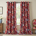 MYSKY HOME Terracotta Floral 95% Blackout Curtains 84 Inches Long for Living Room Dining Rooom Thermal Insulated Light Blocking Drapes Grommet Country Coquette Window Panels for Home, 2 Pcs, 52" Wide