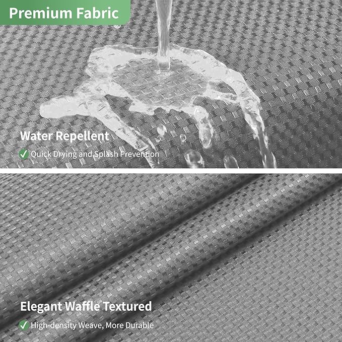 eachope Long No Hook Shower Curtain with Snap-in Fabric Liner Set,Grey Waffle Weave Shower Curtains for Bathroom,Hotel Luxury Decor Bathroom Curtain Set,Waterproof & Washable,71Wx80H