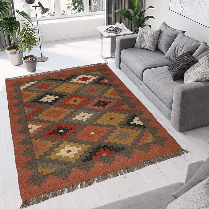 Klim Wool Jute Rug – Handwoven Elegance and Durability (Design 9)