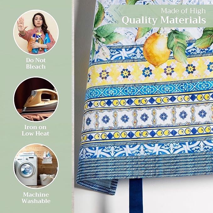 Maison d' Hermine 100% Cotton Apron for women with Pocket Kitchen Chef Apron for Men Cooking Gardening Server Waitress