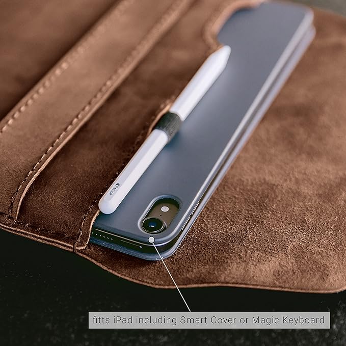 hecho. Leather Case with Pencil Holder Fernando for iPad mini 1-6 Case (2012-2021) - Handmade & Fair Trade (iPad mini 6 Case with Pencil Holder, Sleeve, Cover, Bag, Skin, Pouch)