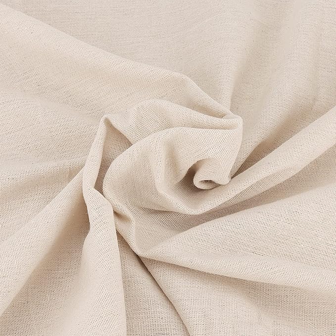 SENJEOK 59 Inch x 6.5 Yards Cotton Linen Fabric, Plain Solid Color Cotton Linen Blend Cloth Fabric, Cotton Linen Embroidery Needlework Fabric for Crafts, Tablecloths, Decoration