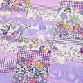 42Pcs 9.8" x 9.8"(25 * 25CM) Cotton Fabric DIY Making Supplies Quilting Patchwork Fabric Fat Quarter Bundles DIY for Quilting Cotton Patchwork Cushions (Purple, 9.8" x 9.8")