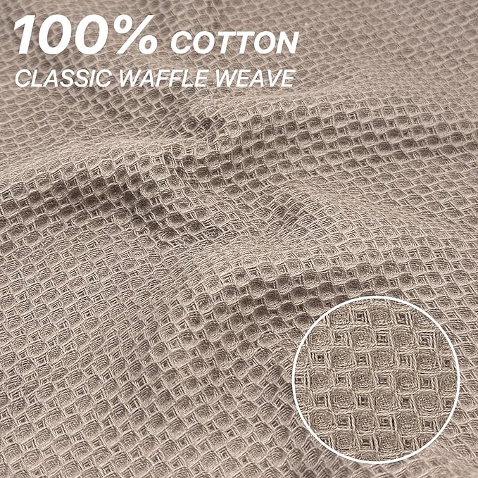 FreeNook 100% Cotton Waffle Weave Kitchen Towels, 4 Pack Dish Cloths for Washing Dishes, Ultra Soft Absorbent Dish Towels, Quick Drying Kitchen Rags, 13 x 28 Inches, Mixed Color