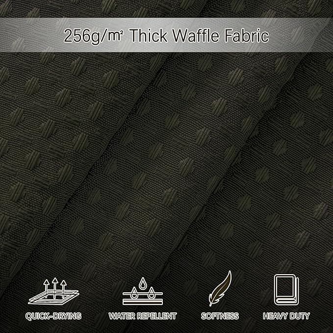 PANGSINNE Extra Long Waffle Weave Shower Curtain 96 Inch Length Heavy Duty Shower Curtain for Bathroom, Machine Washable Water Resistant 256GSM Modern Shower Curtains with 12 Hooks, 72Wx96H Brown
