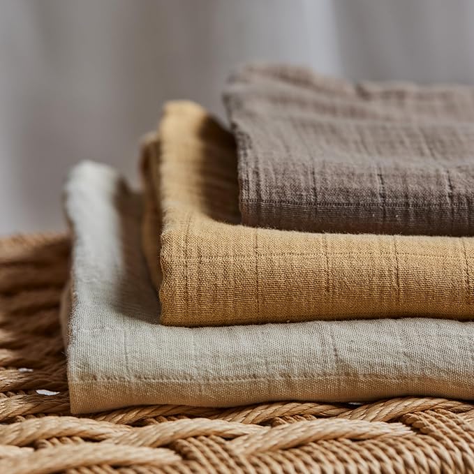 Huxie Swaddle - 100% Organic Cotton - Muslin Swaddle Blankets for Newborn, 47" x 47" (Autumn Yellow)