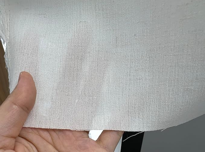 Linen Rayon Blend Fabric by The Linen Lab – Lightweight, Soft, Pre-Washed Material for Sewing, Clothing, Crafts & DIY (3 Yard pre Cut, Ivory with Natural Wrinkle Effect)
