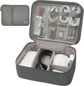 Miavers Electronics Organizer,Travel Cord Organizer Pouch, Portable Cable Organizer Bags, Waterproof Electronic Accessories Storage Case for Cables, Cords, Charger, Phone (Double Layer-Gray)