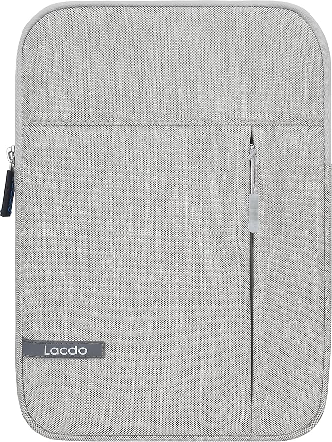Lacdo Tablet Sleeve Case for 11 inch iPad A16 | 11 inch iPad Pro M5 M4 | 11 Inch ipad Air M3 M2 | 10.9" ipad/ipad Air | 10.2" IPad | 10.5" IPad Pro | Samsung Galaxy Tab A9+ Protective Bag, Gray