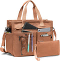 Women's Large Canvas Tote Bag Set (2PCs) - Ideal for Laptop, Hobo, Crossbody, Handbag, Travel, Gym & Work