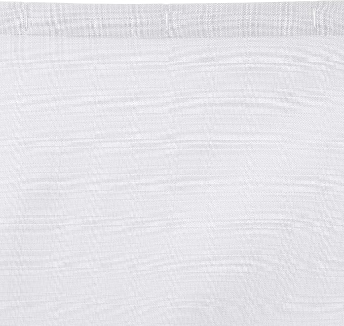 Amazon Basics Linen Style Bathroom Shower Curtain, 72" x 72", Bright White, 11.42" L x 9.45" W