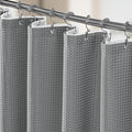 Vipfree 3 in 1 Shower Curtain Set, Waffle Shower Curtain and Liner Set with 12 Double Sided Shower Curtain Hooks, 258GSM Luxury Weighted Cloth Shower Curtains for Bathroom, 72 W x 72 H, Grey